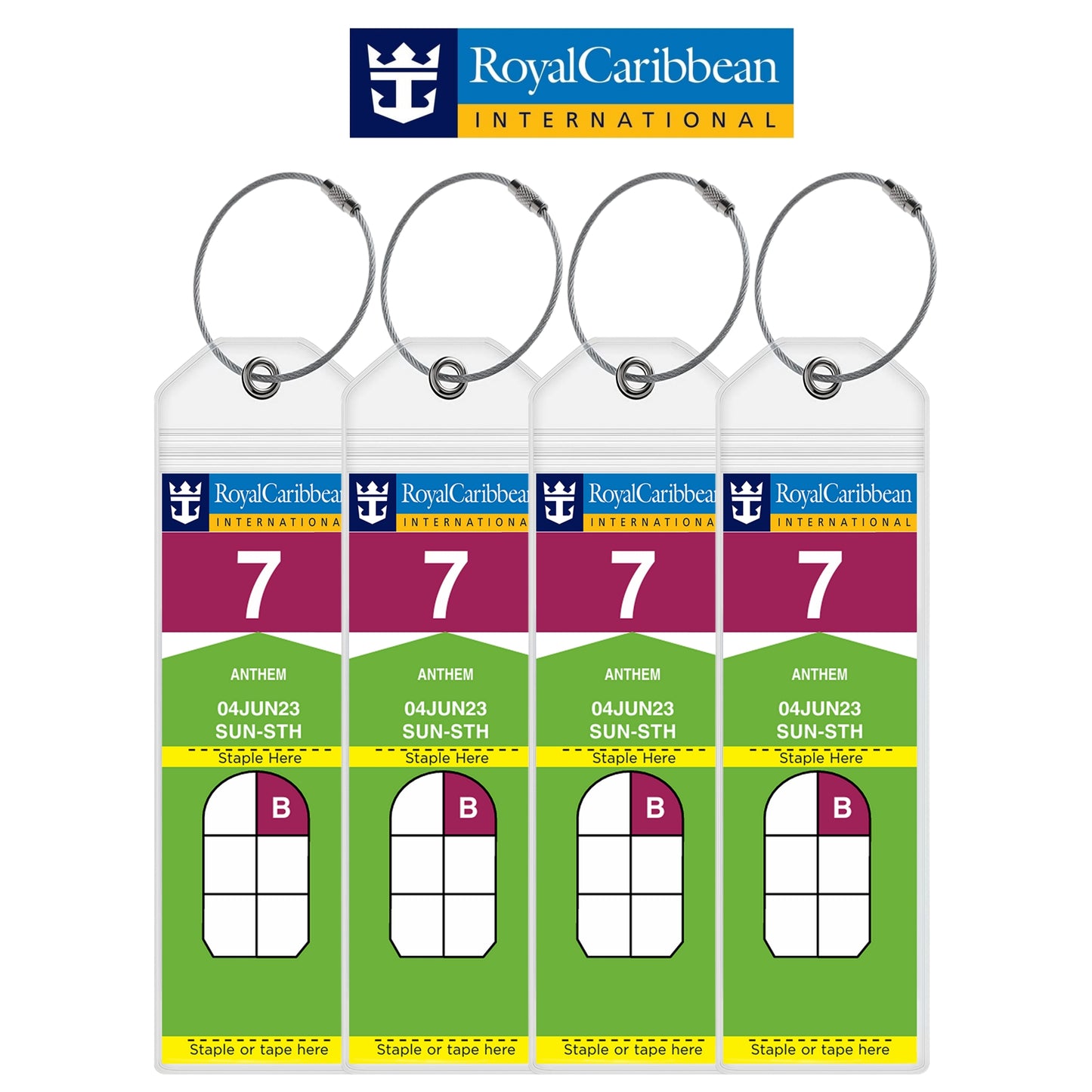 Luggage Tag Holders for all Cruise Lines - Set of 4