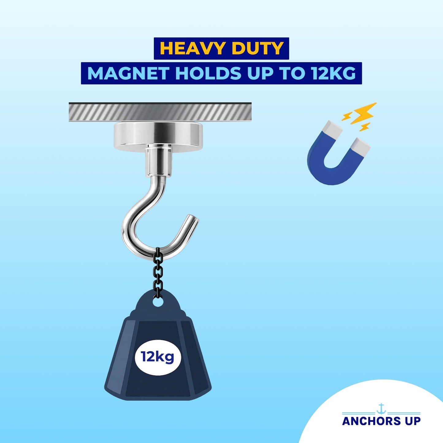 Magnetic Cruise Cabin Hooks - Heavy Duty for Walls & Ceilings - Set of 4