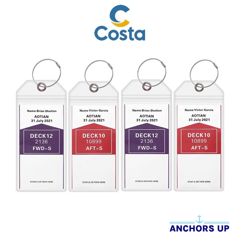 Costa Luggage Tag Holders - Set of 4 Anchors Up