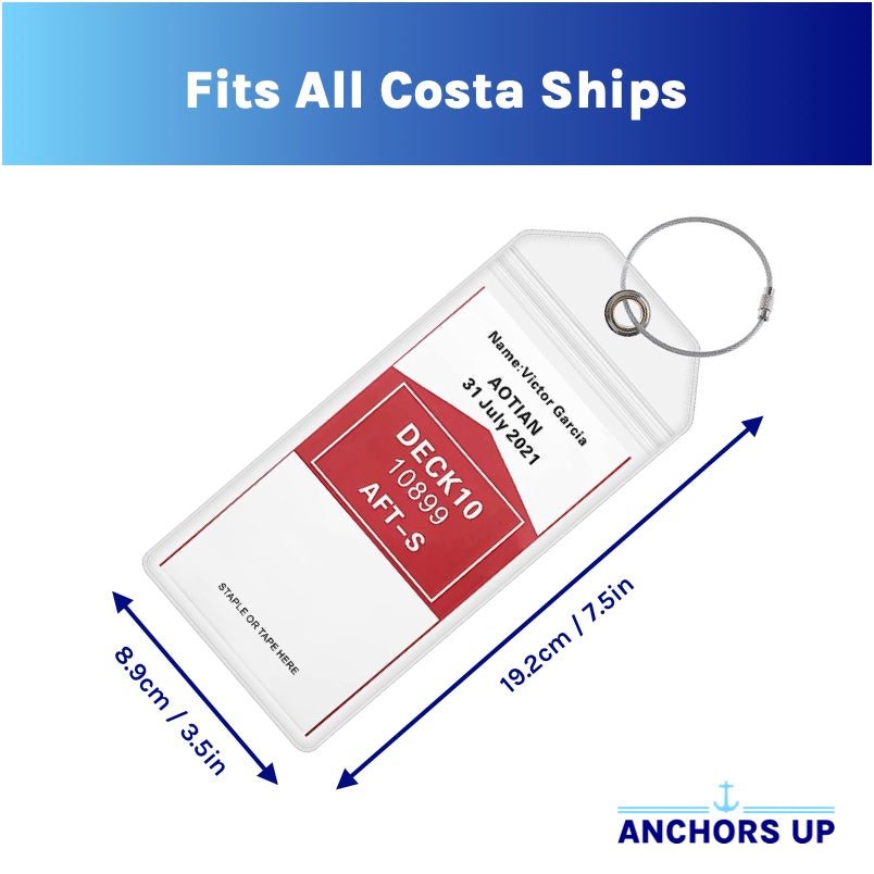 Costa Luggage Tag Holders - Set of 4 Anchors Up