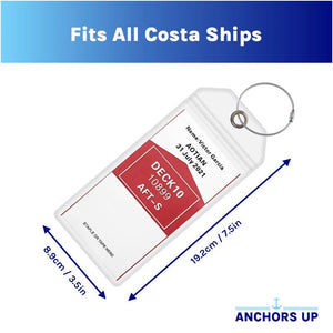 Costa Luggage Tag Holders - Set of 4 Anchors Up