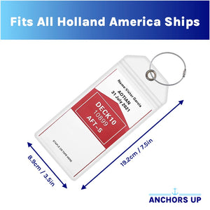 Holland America Luggage Tag Holders - Set of 4 Anchors Up