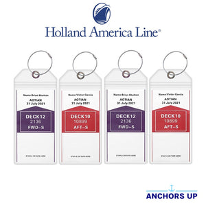 Holland America Luggage Tag Holders - Set of 4 Anchors Up