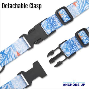 Lanyards with Card Holders, Detachable Retractable, Ocean Symbols - Set of 2 Anchors Up