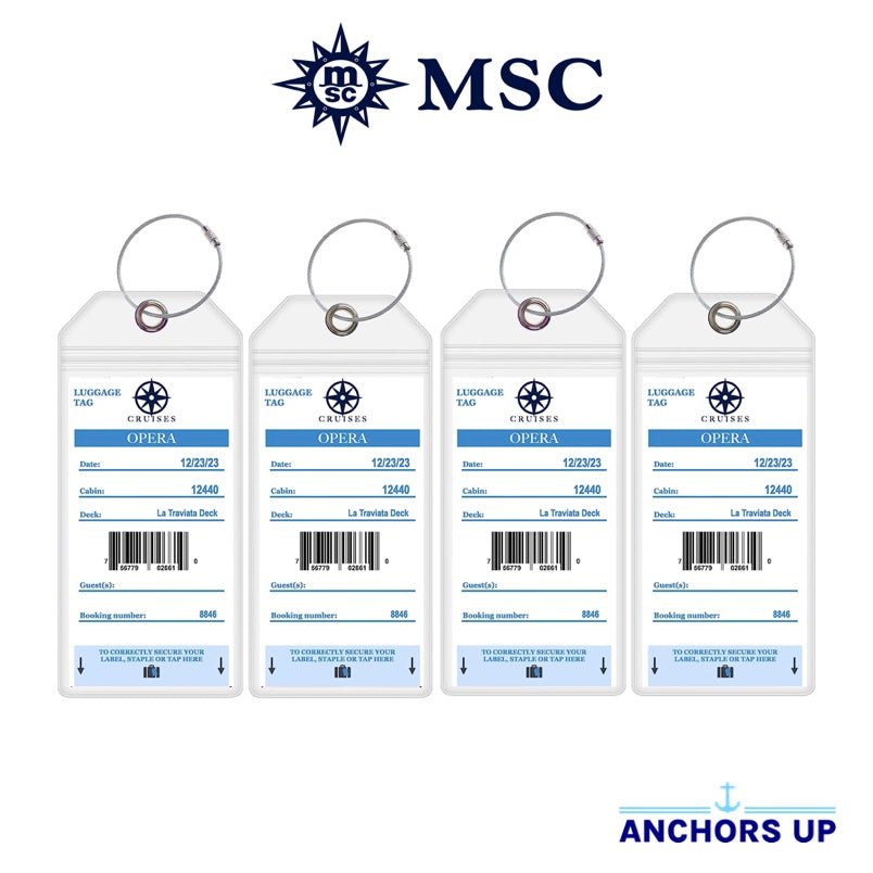 MSC Luggage Tag Holders - Set of 4 Anchors Up