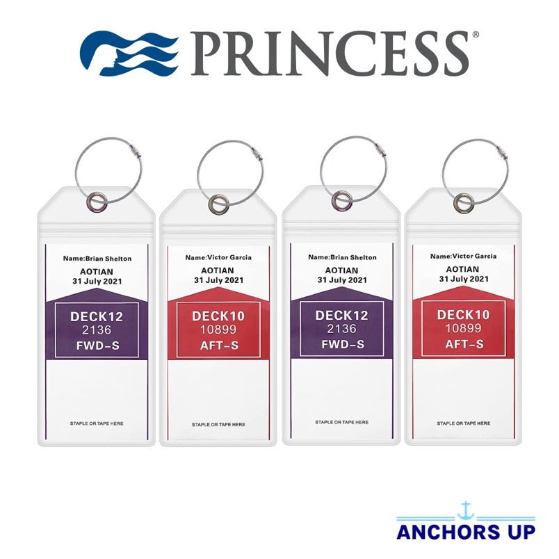 Princess Luggage Tag Holders - Set of 4 Anchors Up