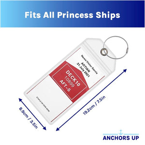 Princess Luggage Tag Holders - Set of 4 Anchors Up