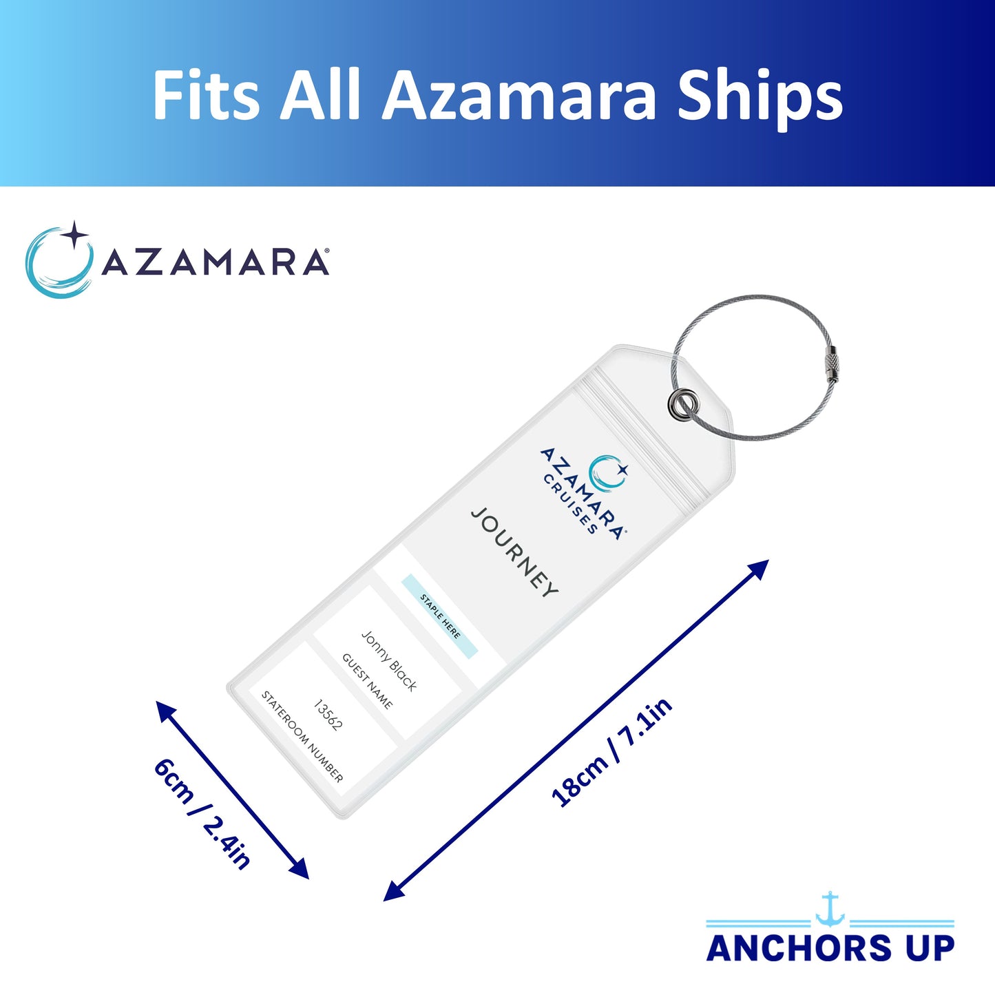Azamara Cruise Luggage Tag Holders - Set of 4