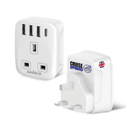 Cruise Approved UK Plug Extender 5-in-1 (1 UK + 3 USB-A + 1 USB-C)