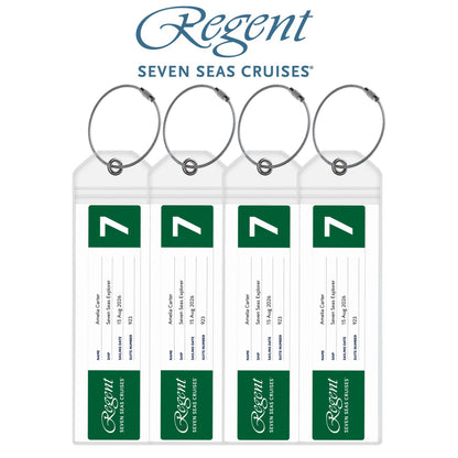 Regent Seven Seas Cruise Luggage Tag Holders - Set of 4