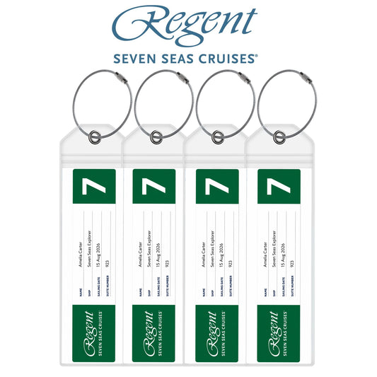 Regent Seven Seas Cruise Luggage Tag Holders - Set of 4