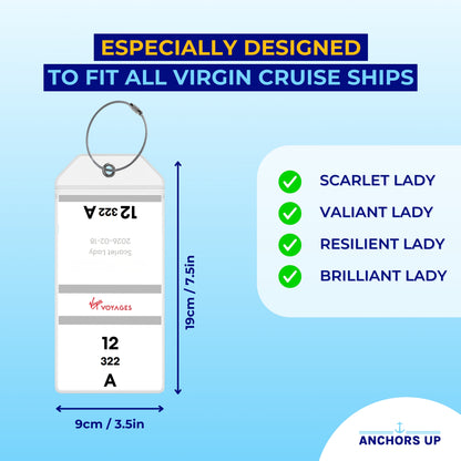 Virgin Voyages Kreuzfahrt Gepäckanhänger Halter - Set von 4