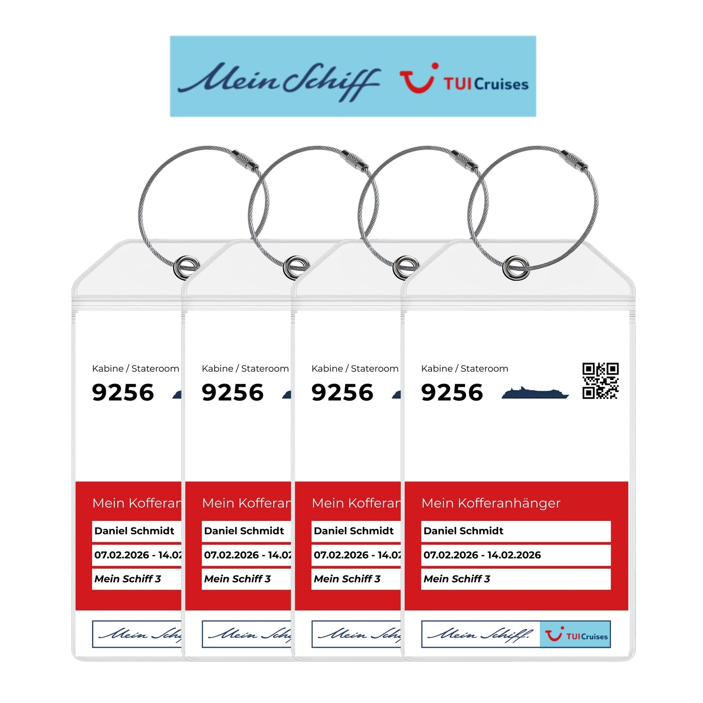 Mein Schiff / TUI Cruise Luggage Tag Holders - Set of 4