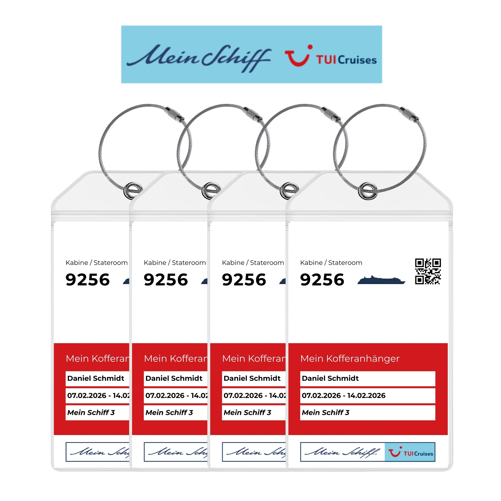 Cruise luggage tag holders for Mein Schiff