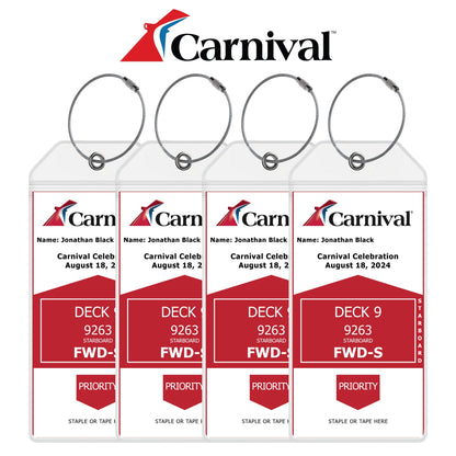Carnival Cruise Luggage Tag Holders - Set of 4