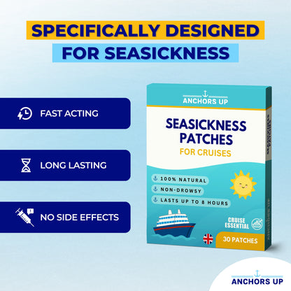 Motion and Sea Sickness Patches for Cruises - Natural Relief for Seasickness (30pcs)