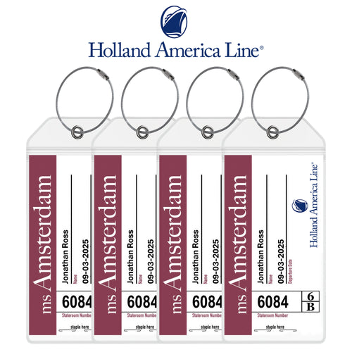 Holland America Cruise Luggage Tag Holders - Set of 4
