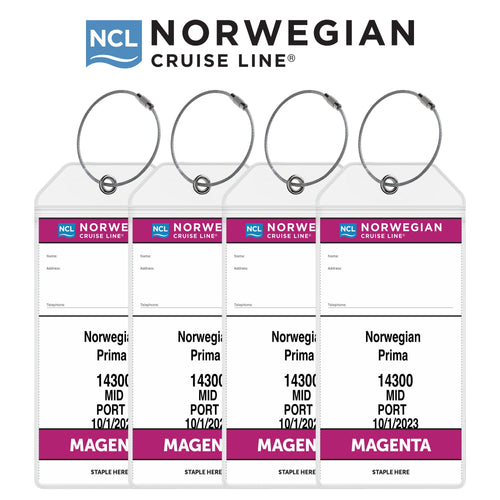 Norwegian (NCL) Cruise Luggage Tag Holders - Set of 4