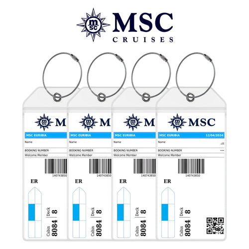 MSC Cruise Luggage Tag Holders - Set of 4
