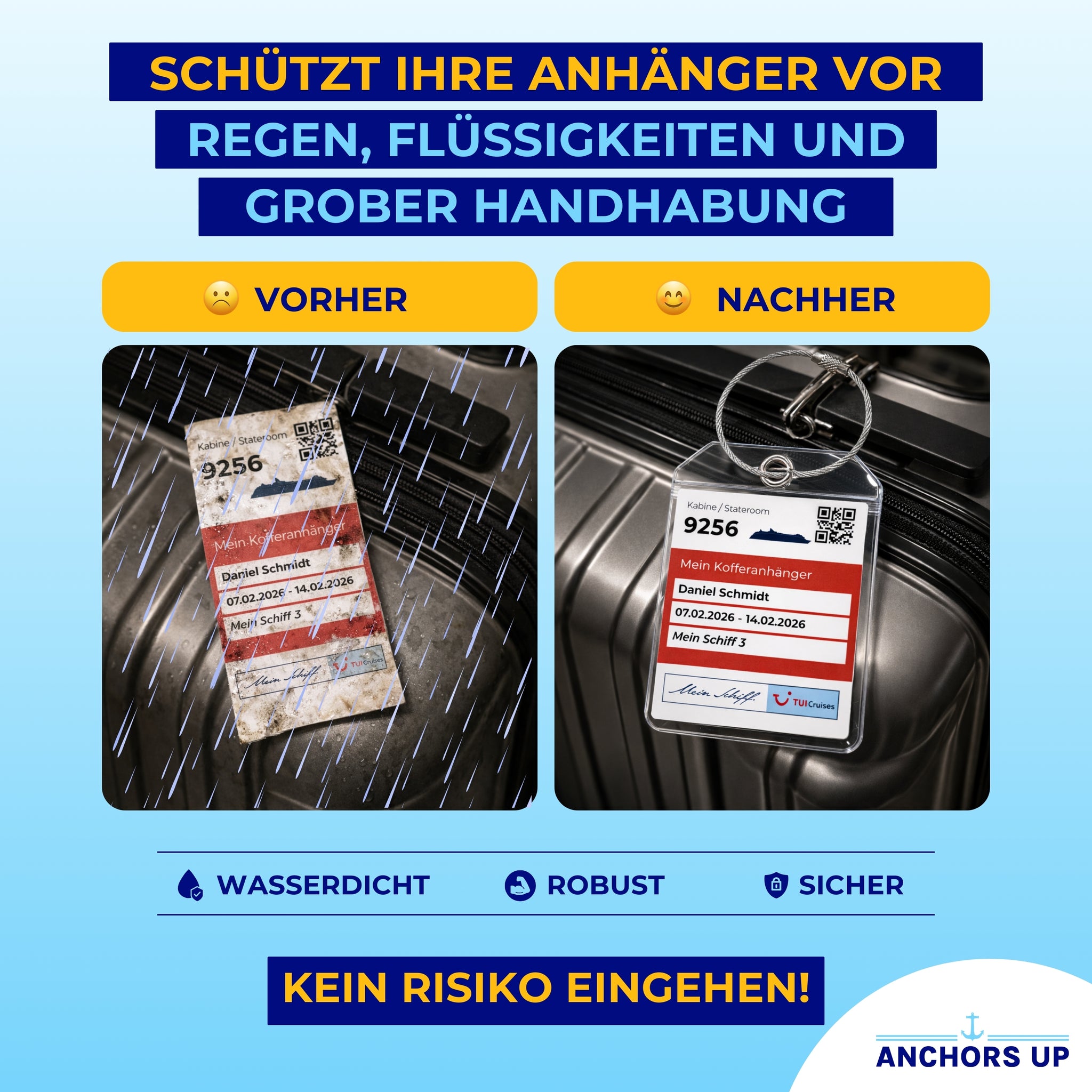 Protect your tags from rain, spills and rough handling with waterproof, durable and secure tags