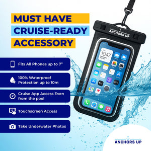 Waterproof Phone Pouch with Lanyard – Universal Fit for Cruises, Travel & Beach
