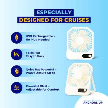 Cruise Approved 3-Speed Travel Desk Fan