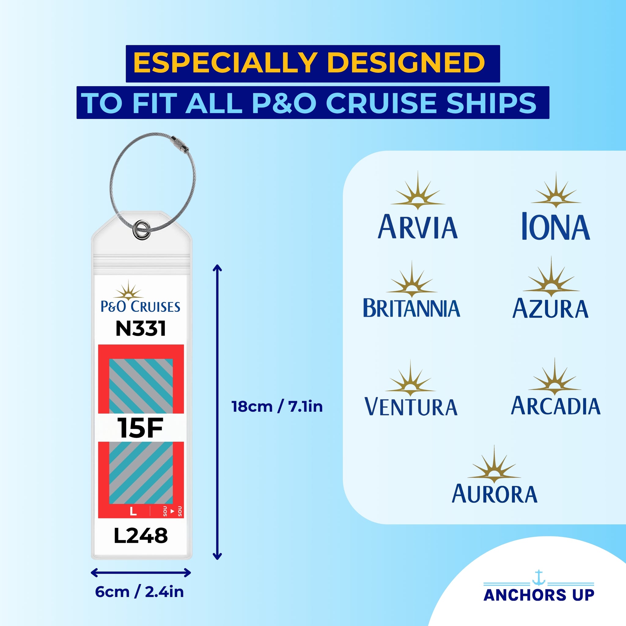 Especially designed to fit all P&O cruise ships