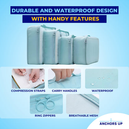 Cruise Packing Cubes - 7 Piece Set with Shoe & Laundry Bags