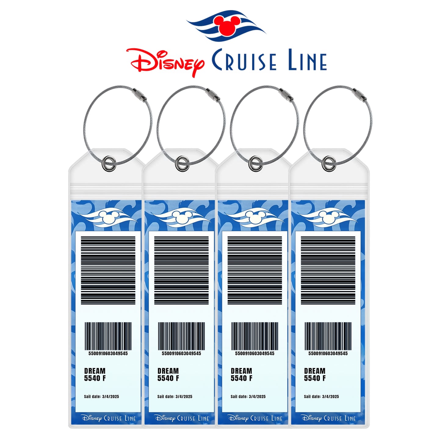 Disney Cruise Line Luggage Tag Holders - Set of 4