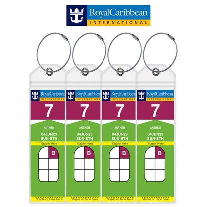 Luggage Tag Holders for all Cruise Lines - Set of 4