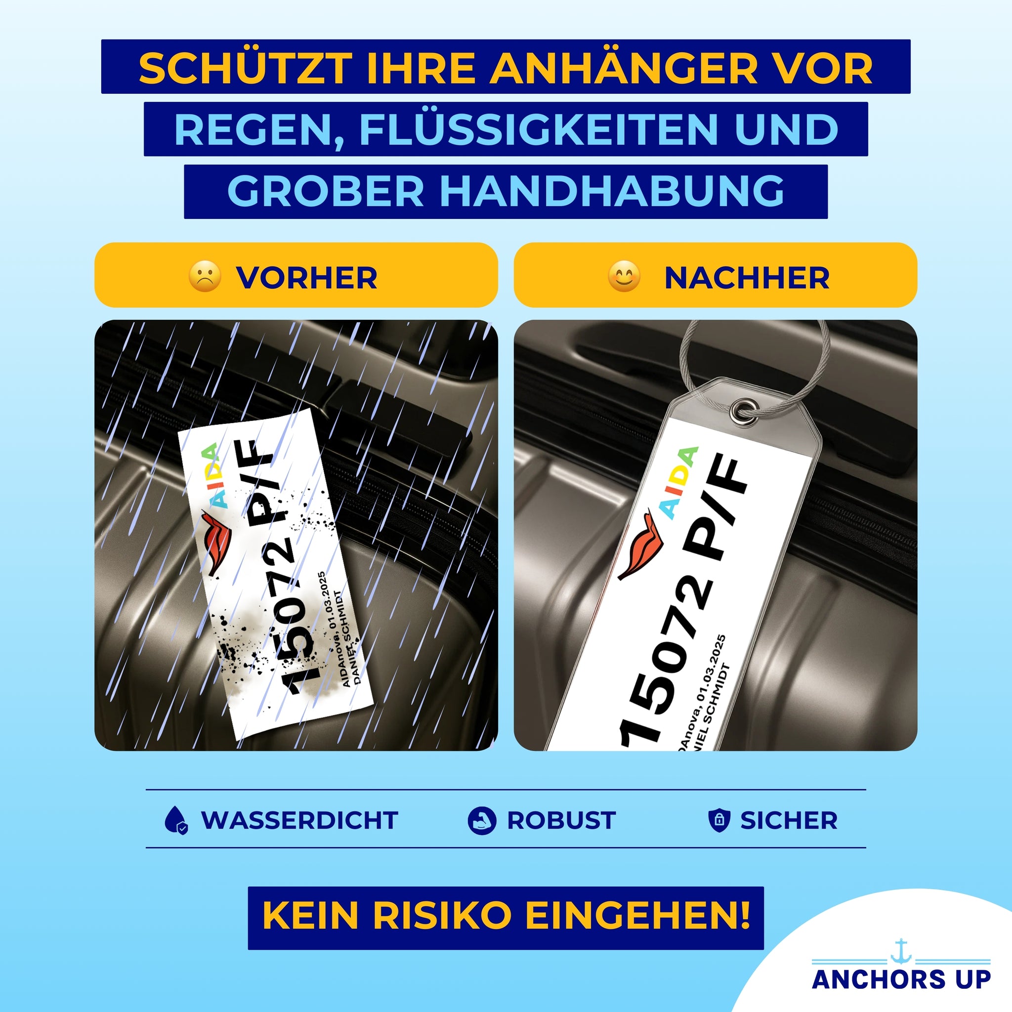 Protect your tags from rain, spills and rough handling with waterproof, durable and secure tags