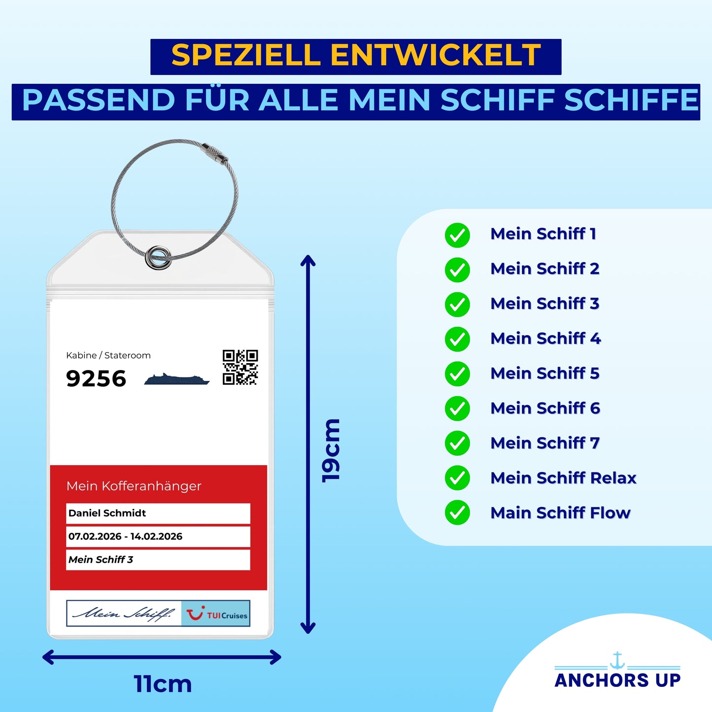 Mein Schiff / TUI Cruise Luggage Tag Holders - Set of 4