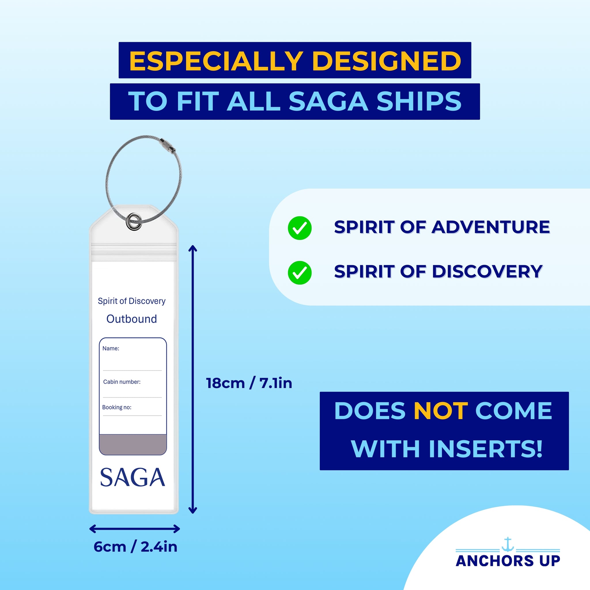 Especially designed to fit all Saga cruise ships
