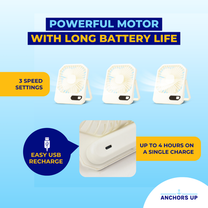 Cruise Approved 3-Speed Travel Desk Fan