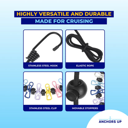 Magnetic Clothesline for Cruise Cabin & Bathroom - Cruise Approved with Non-Scratch Magnets