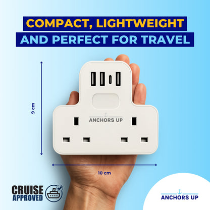 Cruise Approved UK Extension Lead 7-in-1 (2 UK + 3 USB-A + 1 USB-C + Night Light)