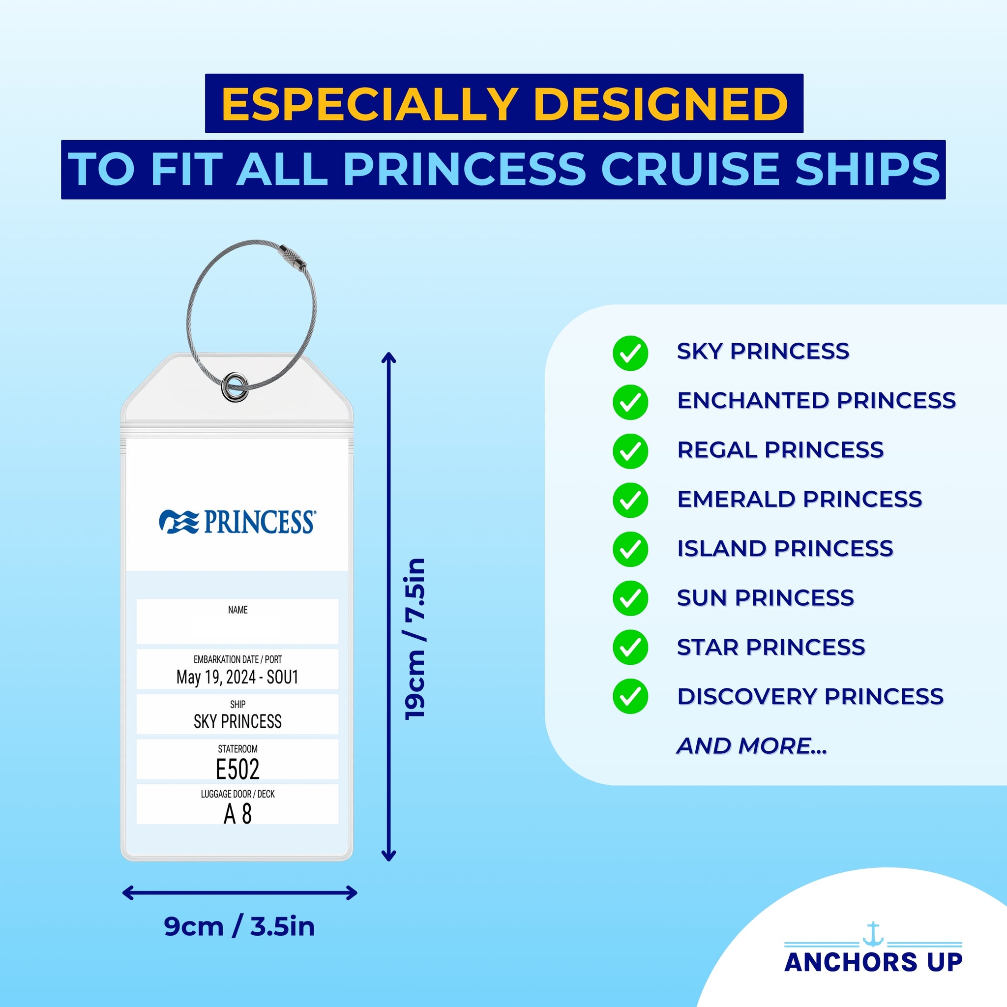 Especially designed to fit all Princess cruise ships
