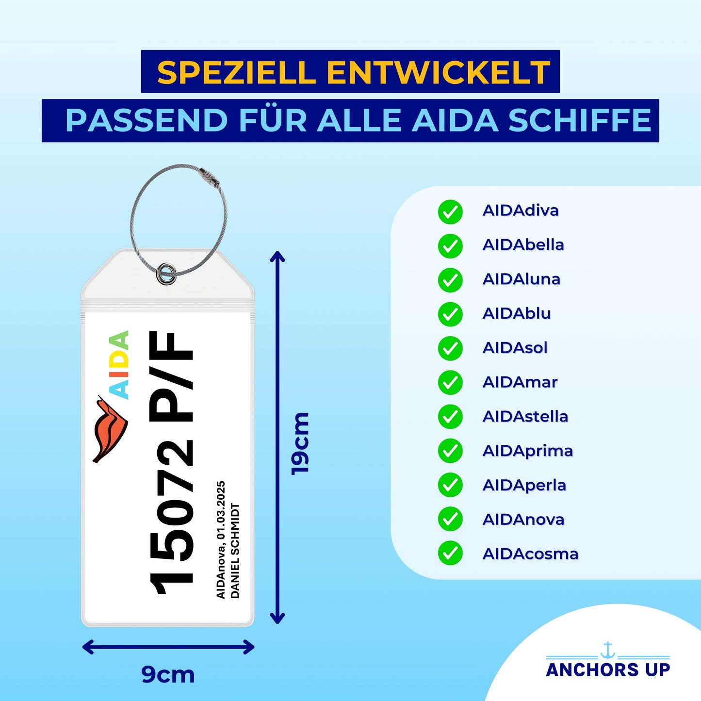 AIDA Cruise Gepäckanhängerhalter - Set von 4