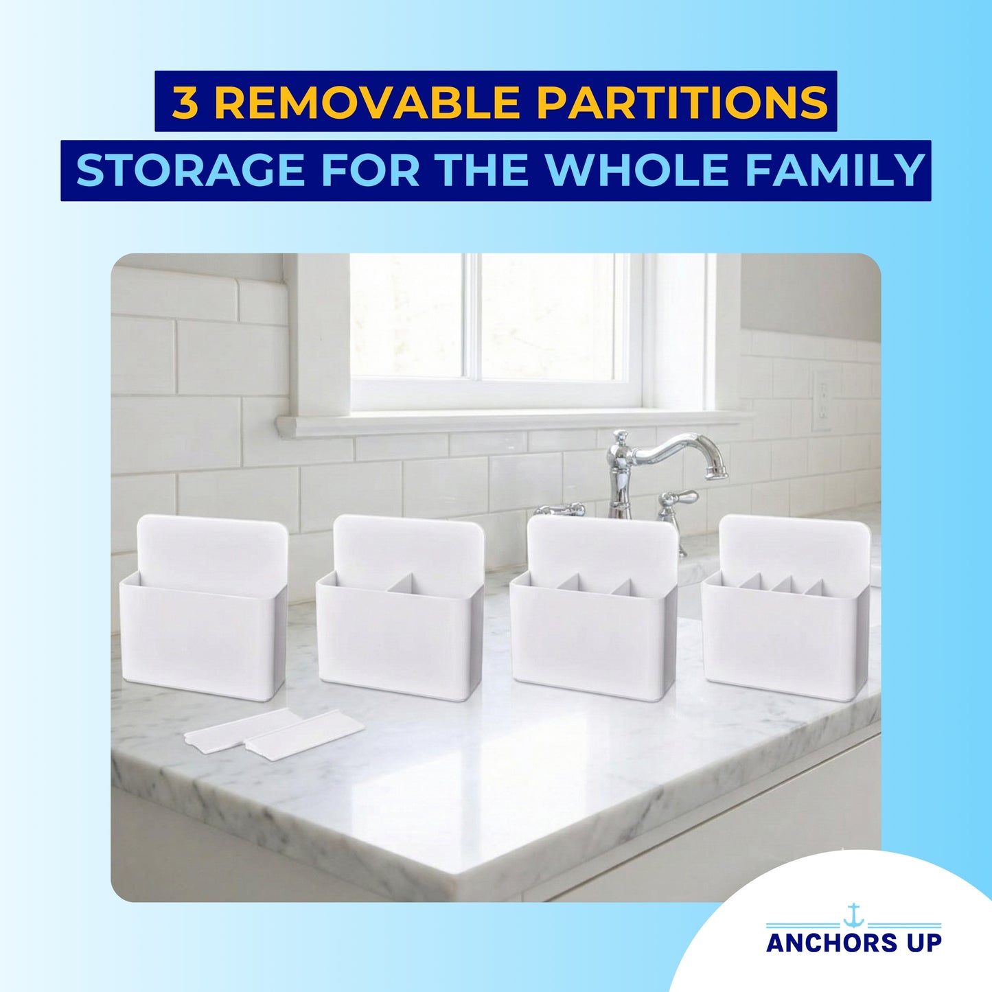 Magnetischer Zahnbürstenhalter mit abnehmbaren Trennwänden