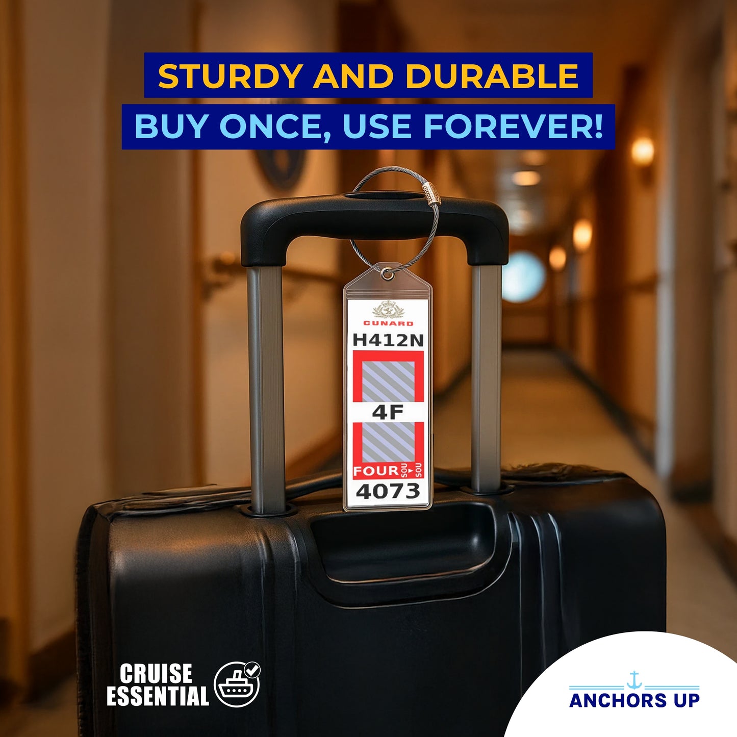Cunard Cruise Luggage Tag Holders - Set of 4