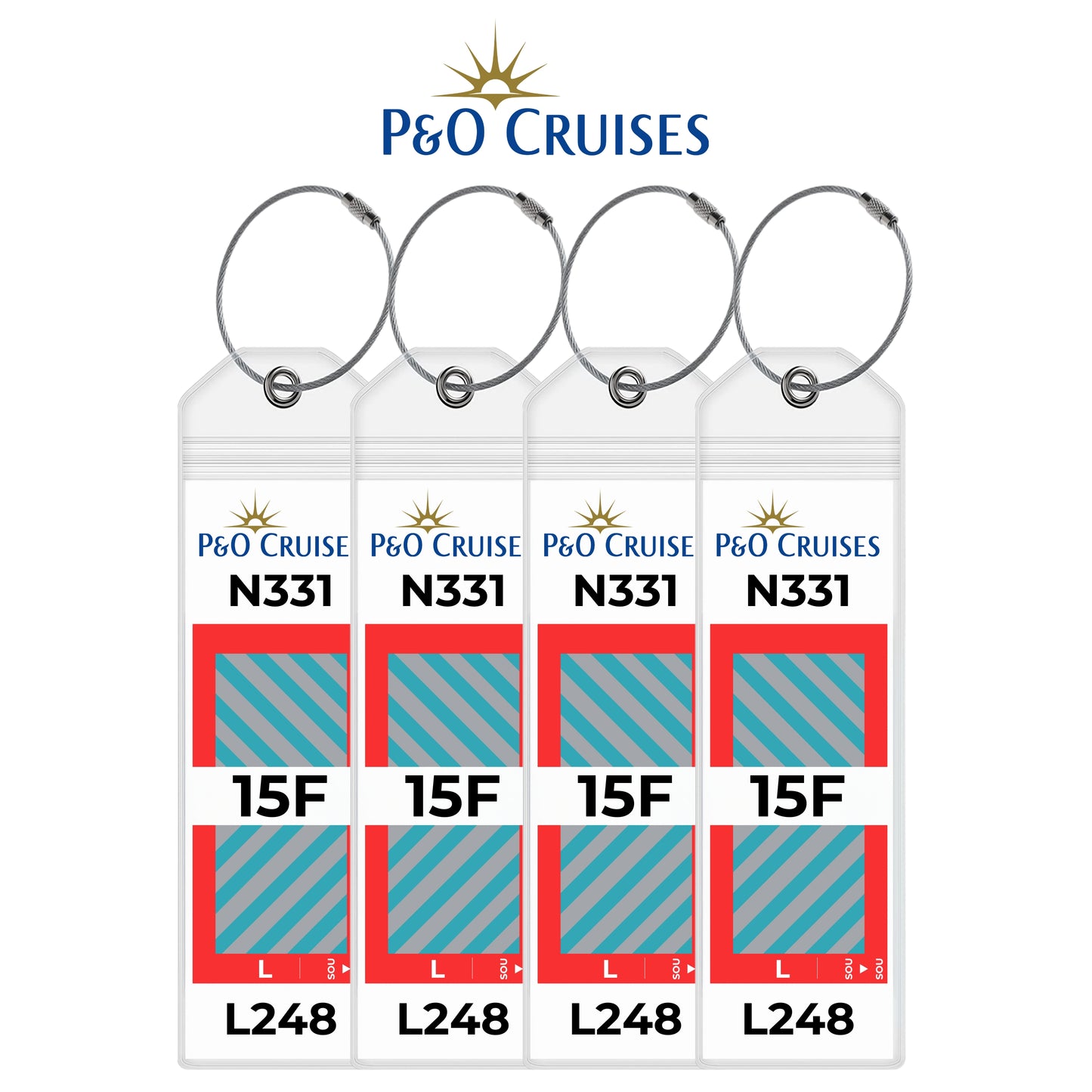 Luggage Tag Holders for all Cruise Lines - Set of 4