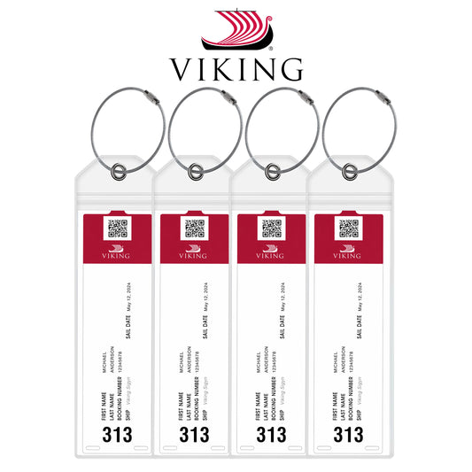 Viking Cruise Luggage Tag Holders - Set of 4