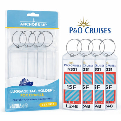 P&O Kreuzfahrt Gepäckanhänger Halter - Set von 4