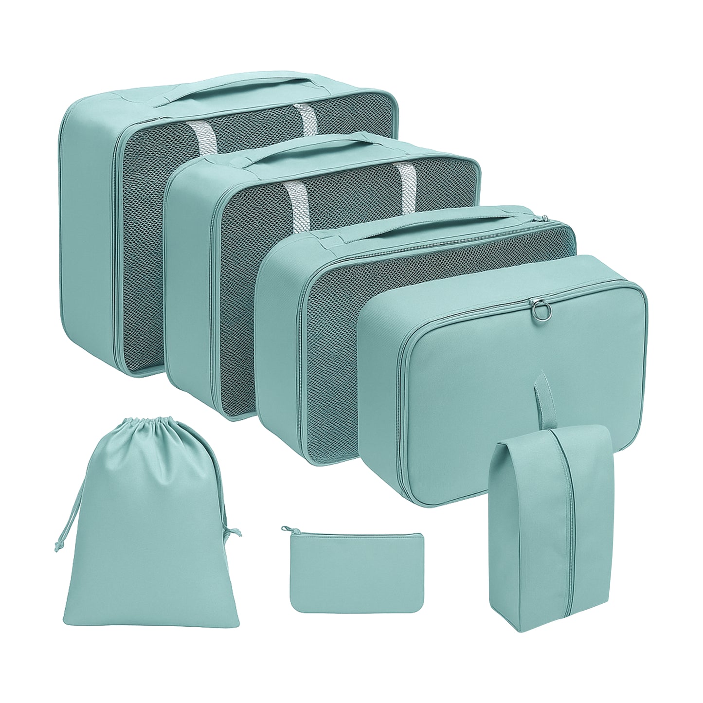 Cruise Packing Cubes - 7 Piece Set with Shoe & Laundry Bags