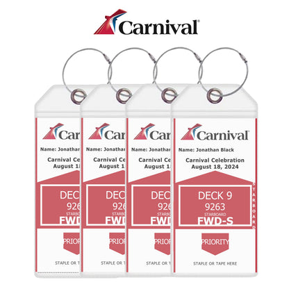 Carnival Cruise Luggage Tag Holders - Set of 4