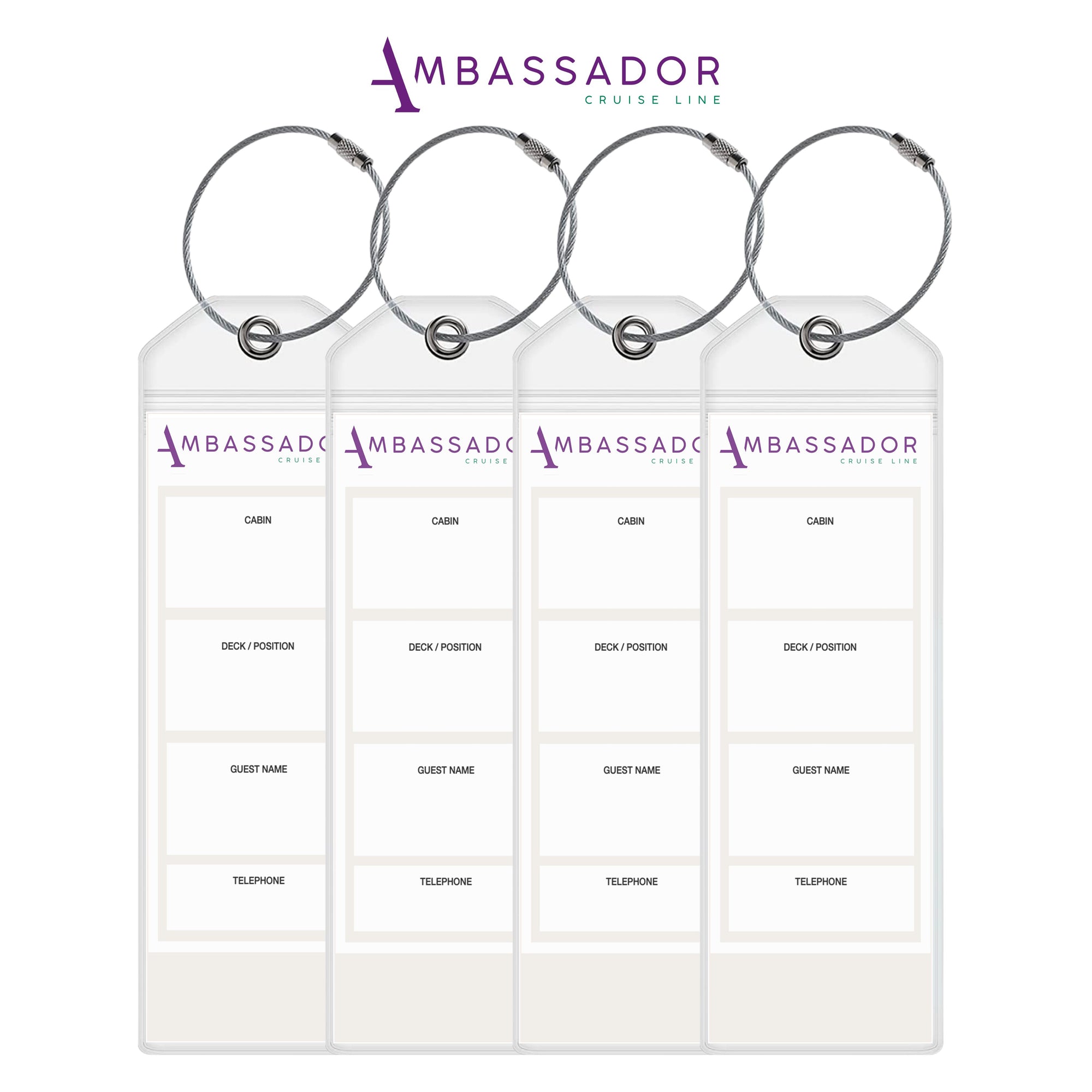 Ambassador Cruise Luggage Tag Holders - Set of 4