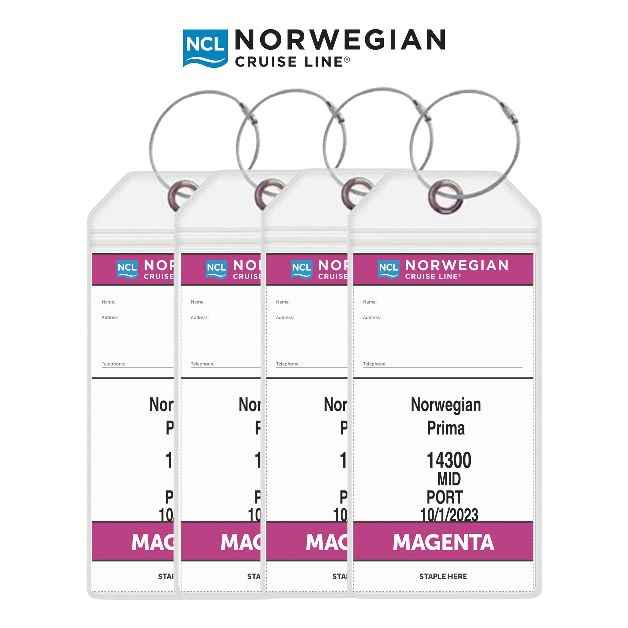 Norwegian (NCL) Luggage Tag Holders - Set of 4