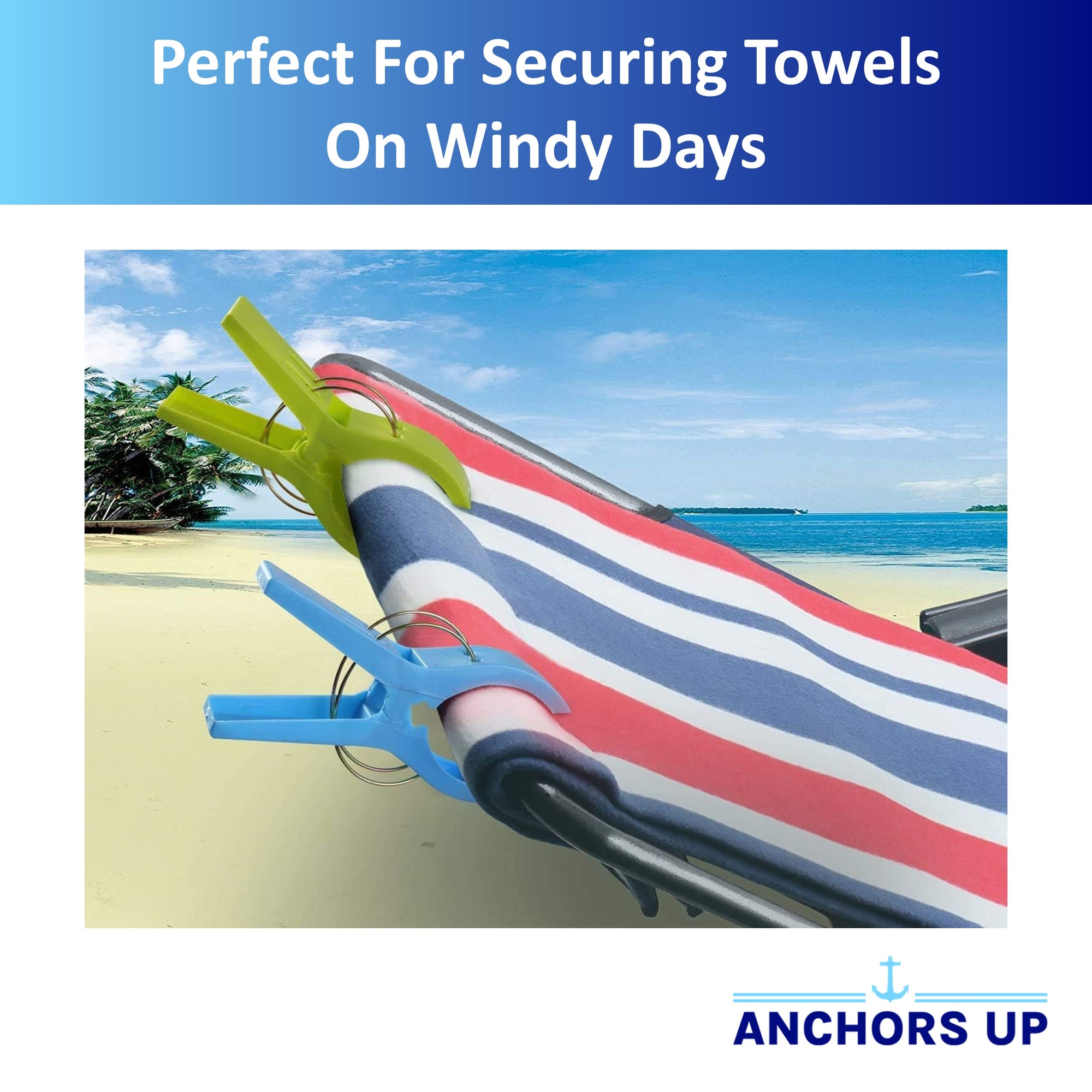 4x Towel Clips for Chairs and Sunbeds