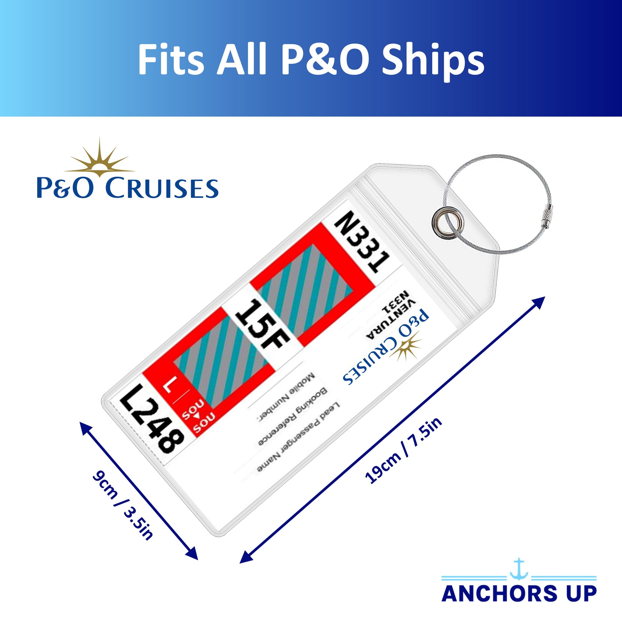 P&O Cruise Luggage Tag Holders - Set of 4