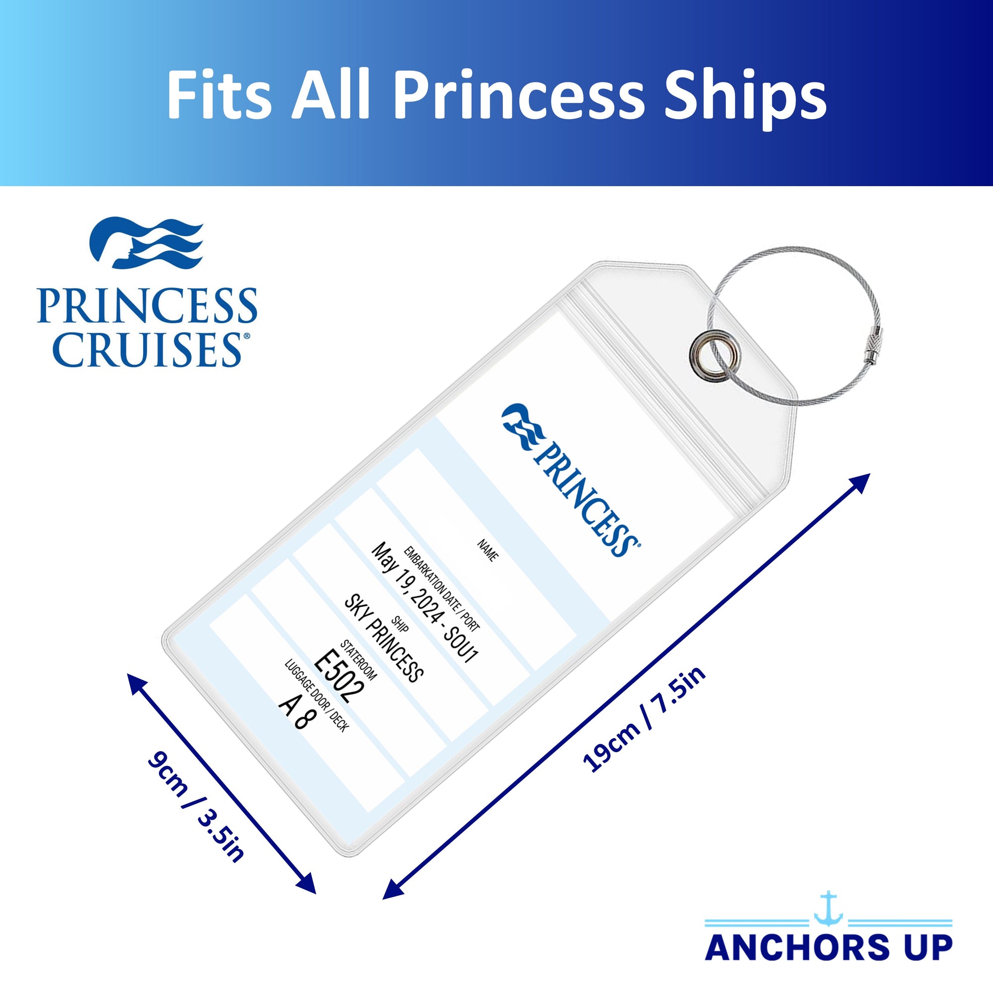 Princess Luggage Tag Holders - Set of 4